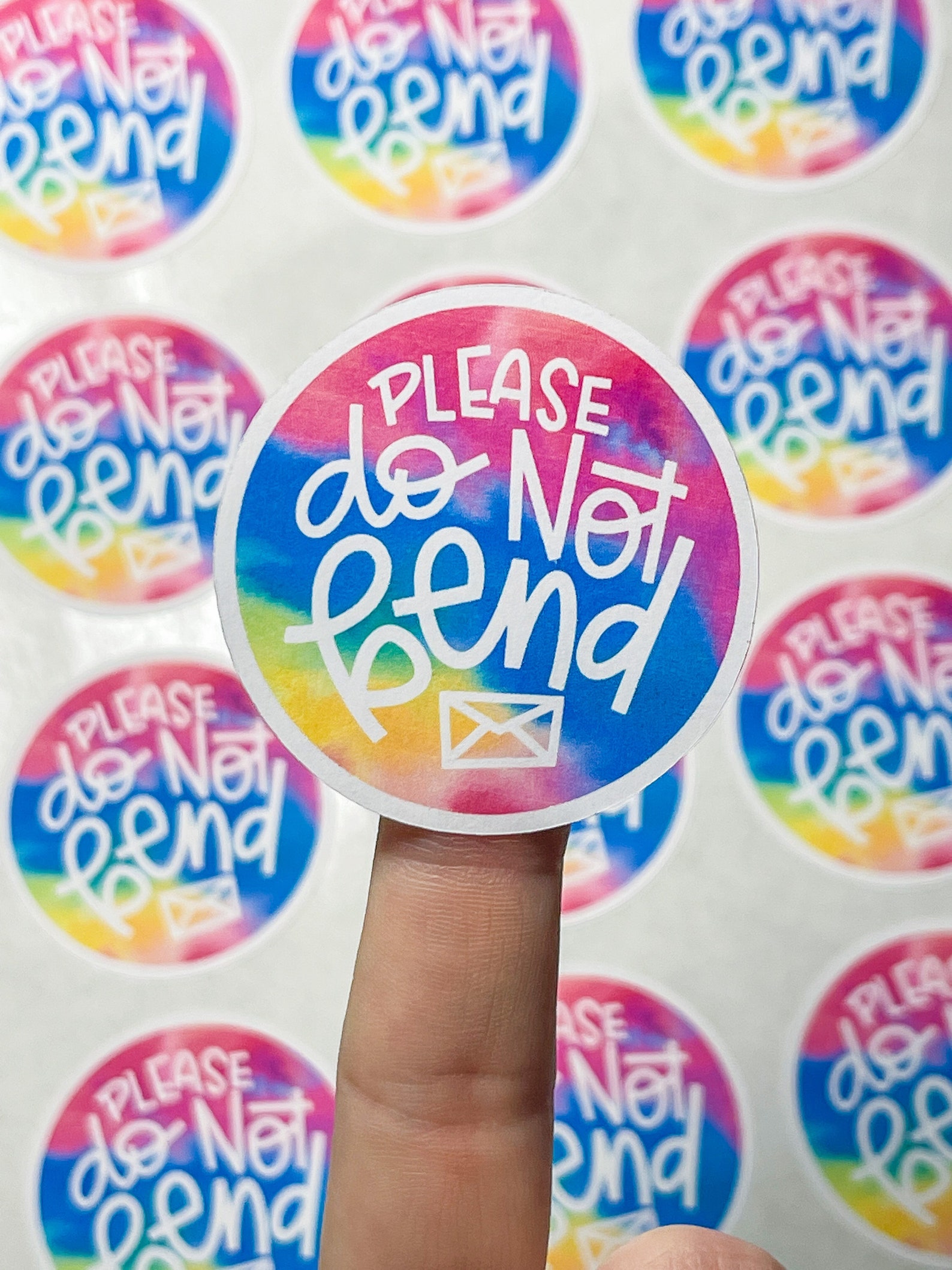 Please Do Not Bend STICKER Watercolor Label Stickers | Etsy
