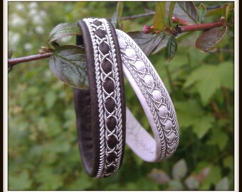 Lapland Sami Bracelet, Reindeer leather, Custom made