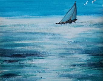 Homeward Sail, an original watercolor