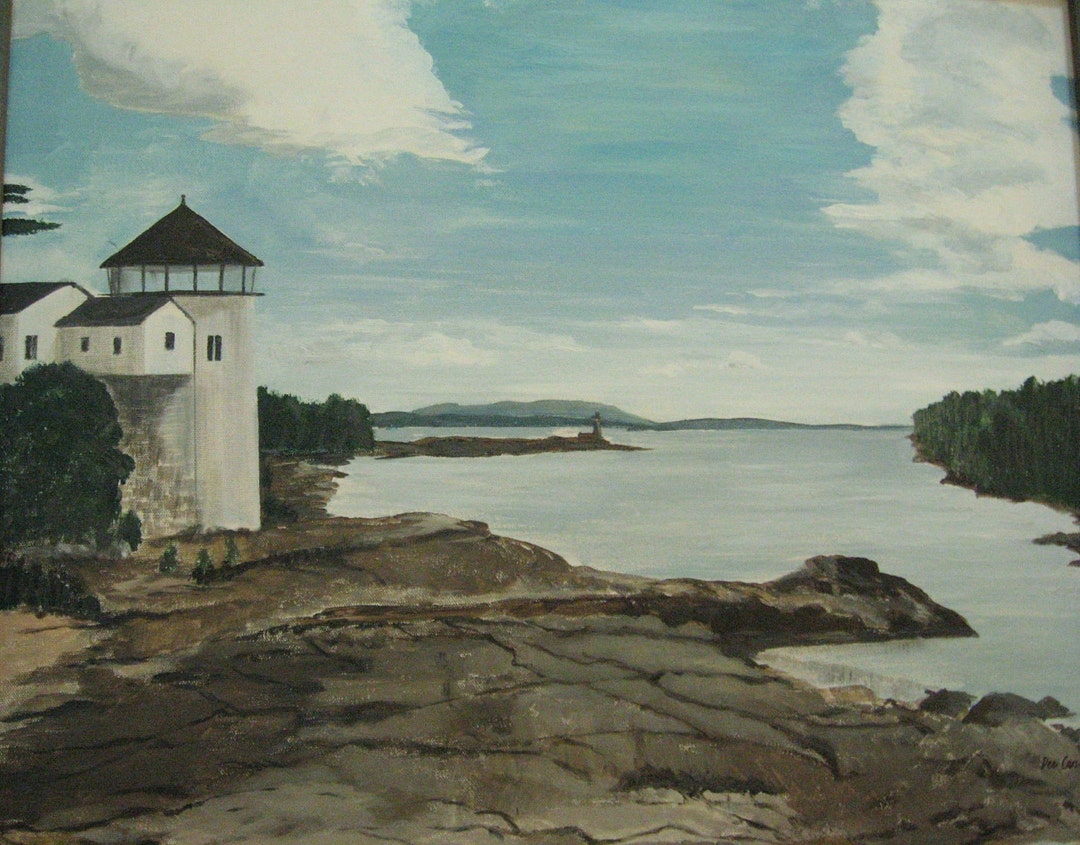 Lighthouse at East Blue Hill, Maine Etsy