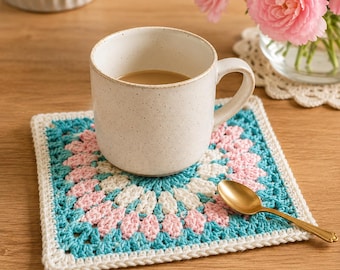 Medusa Sunburst Granny Square Crochet Pattern, Floral Motif, Blanket PDF (Instant Download)