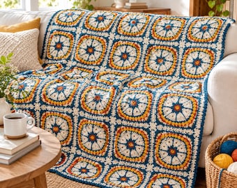 Wagon Wheel Crochet Pattern | Advanced Mandala Granny Square (PDF Download)