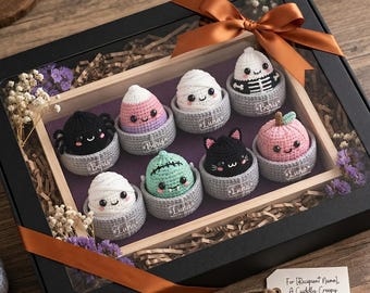 Halloween Amigurumi Crochet Pattern – Mini Treats & Baskets (PDF)