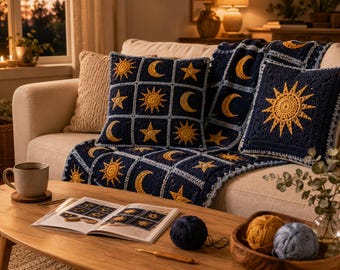 Celestial Trio Granny Square Crochet Pattern (PDF Download)