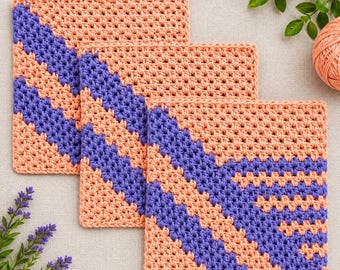 Criss-Cross Crochet Tile Pattern, Geometric Striped Afghan Block (PDF Download)