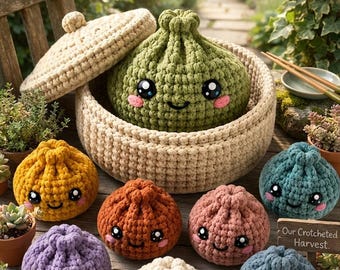Crochet Pumpkin Basket Pattern – Lidded Storage, Mini Amigurumi Set (PDF)