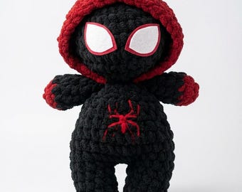 Midnight Web Amigurumi Crochet Pattern | Hooded Spider Hero Plush Toy (PDF Download)