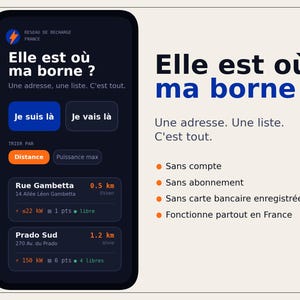 Application pour smartphone de recherche de bornes de recharge