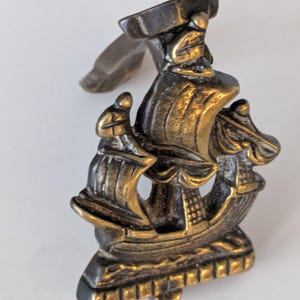 Small vintage brass door knocker nautical ship themed