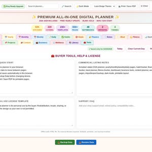 Agenda digital todo en uno 2026-2028 / HTML interactivo, selector de temas (descarga instantánea)