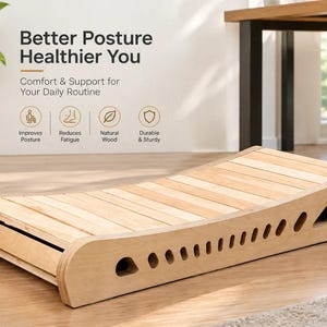 Moozan Bamboo Walking Pad Under Desk Treadmill | Compact Wood Walker Treadmill for Home Office |