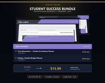 Paket für Studienerfolg in Google Tabellen | Studienplaner & Semesterbudget-Tracker