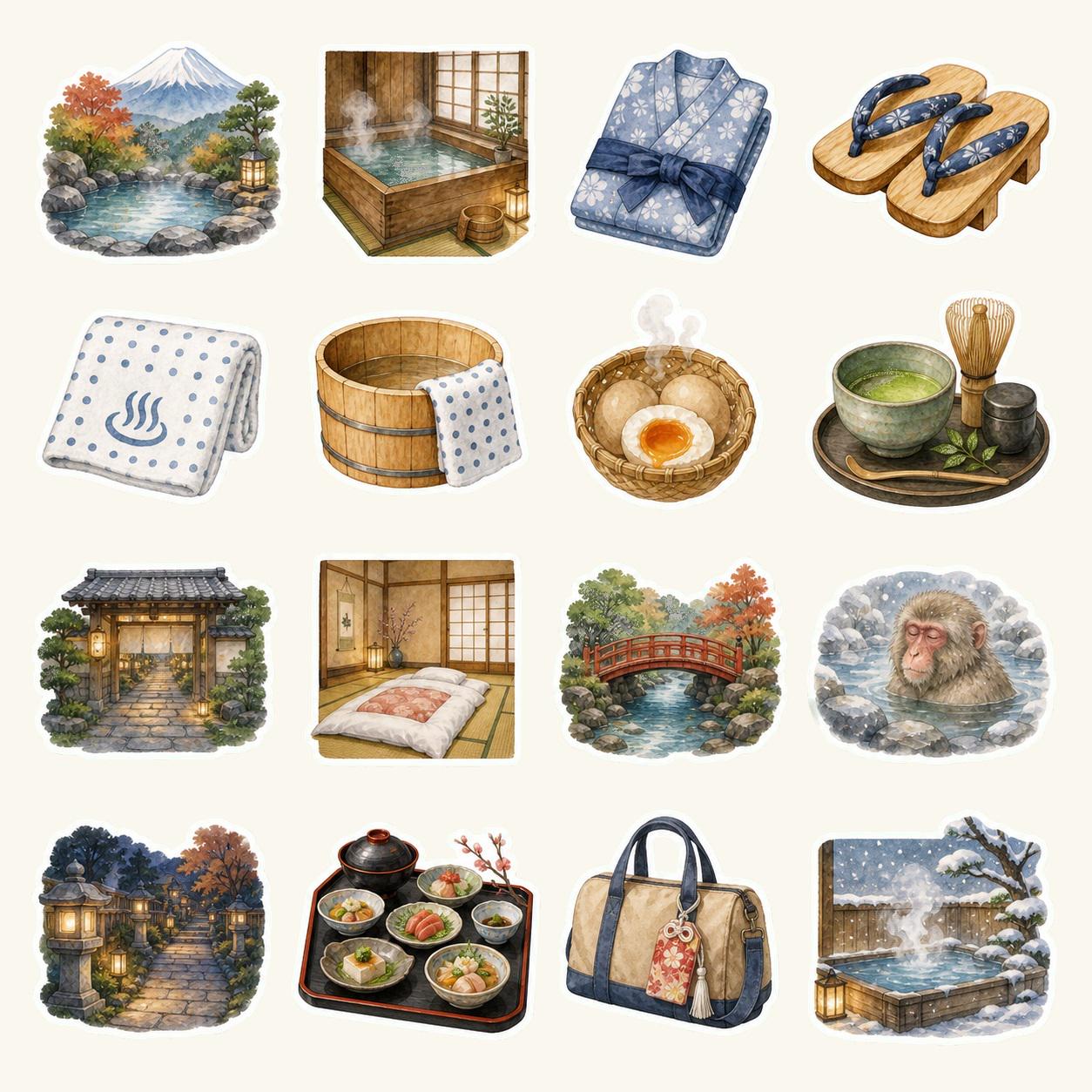 Japan Onsen Stickers - Etsy