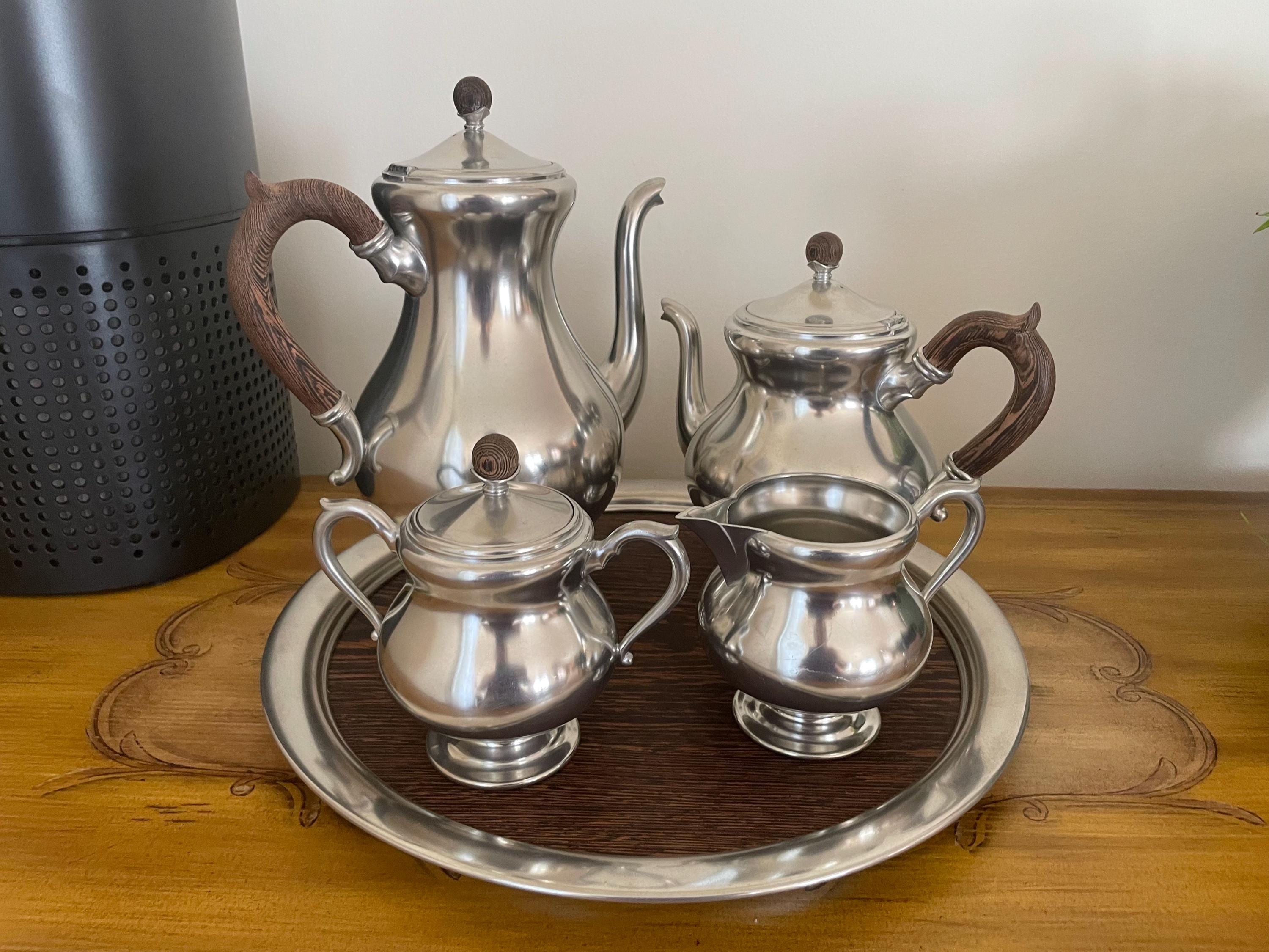 ピューターティーセット Pewter Tea Set With Tray - Etsy
