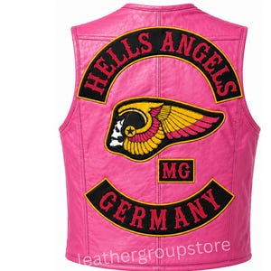 Hells Angels Germany MC Leather Vest | Men's Biker Club Riding Apparel