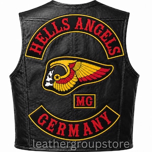 Hells Angels Germany MC Leather Vest | Men's Biker Club Riding Apparel