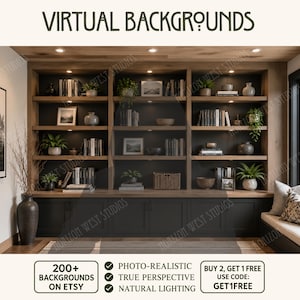 Professional Home Office Virtual Background and Backdrop |  Photorealistic Workspace |  Windows Desktop Wallpaper |  Zoom, Teams & Meet