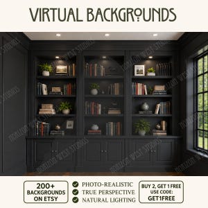 Professional Home Office Virtual Background and Backdrop |  Photorealistic Workspace |  Windows Desktop Wallpaper |  Zoom, Teams & Meet