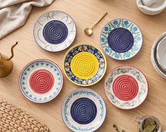 Rallador de ajo de cerámica vintage con diseño floral, plato para moler jengibre manualmente, utensilio decorativo de cocina, regalo ideal para chefs.