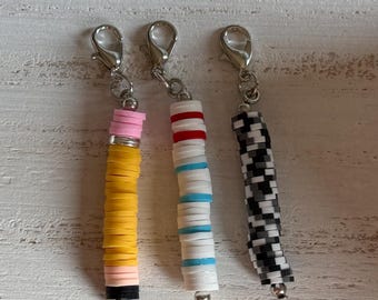 Badge Charm • Badge Reel Charm • Heishi Bead Badge Accessory • Nurse Badge Charm • Teacher Gift • Cute Work Badge Decor