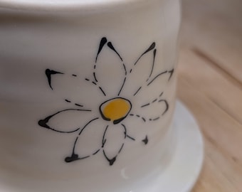 Hand Painted Cow Butter Bell from French Canada by Dumouchel Artisan Céramiste