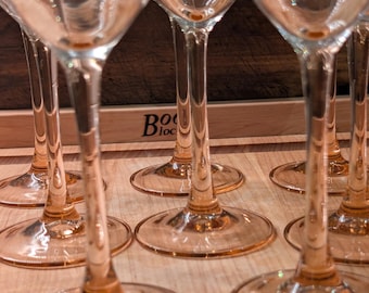 Vintage Luminarc Blush Pink Stemmed Wine Glasses – Set of 8 – French Vintage Glassware