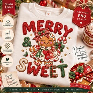 PNG Galleta de Jengibre Patchwork, Merry & Sweet Navideño Transparente