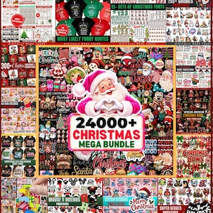 24 000+ jul-PNG-paket, julsublimeringsdesigner, god jul-PNG, grich, gnom, tecknade serier, jultomten-PNG, tumbler och t-shirt