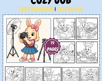 Gezellig kleurboek met beroepen + 10 gratis pagina's, 19 schattige kleurplaten met beroepen, stoere en makkelijke kawaii-kleurplaten met carrière-thema om te printen als PDF voor volwassenen