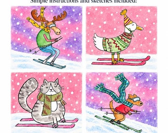 DIY Watercolor Card Kit, Paint Your Own Greeting Cards,  Card Making Kit, Beginner Watercolor