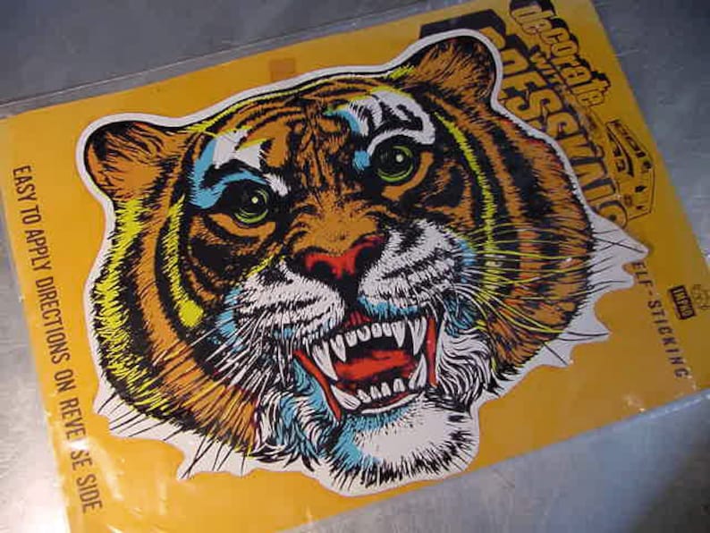 TIGER Sticker Decal Vintage Large 1960s DETROIT Tigers Etsy