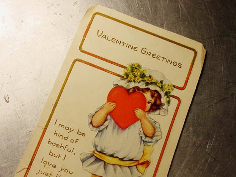 VALENTINE HEART Vintage POSTCARD 1910s Whitney image 1