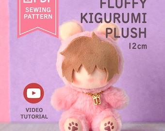 PiyoPiccos flauschiges Kigurumi-Plüschtier (12 cm) | PDF-Schnittmuster | Digitaler Download