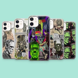 Frankenstein-Handyhülle im Gothic-Monster-Horror-Stil für iPhone 17 Pro, 16, 15, 14, 13, 12, Samsung S26, S25, S24, S23 Fe, A16, A56, Pixel 10, 9 Pro