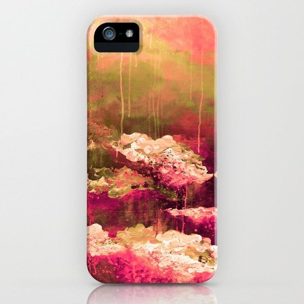 ROSE COLORED LIFE Floral Abstract iPhone 15 iPhone 14 Pro Max Case iPhone 13 Samsung Galaxy S23 S22 Samsung Note Flowers Pink Green Painting