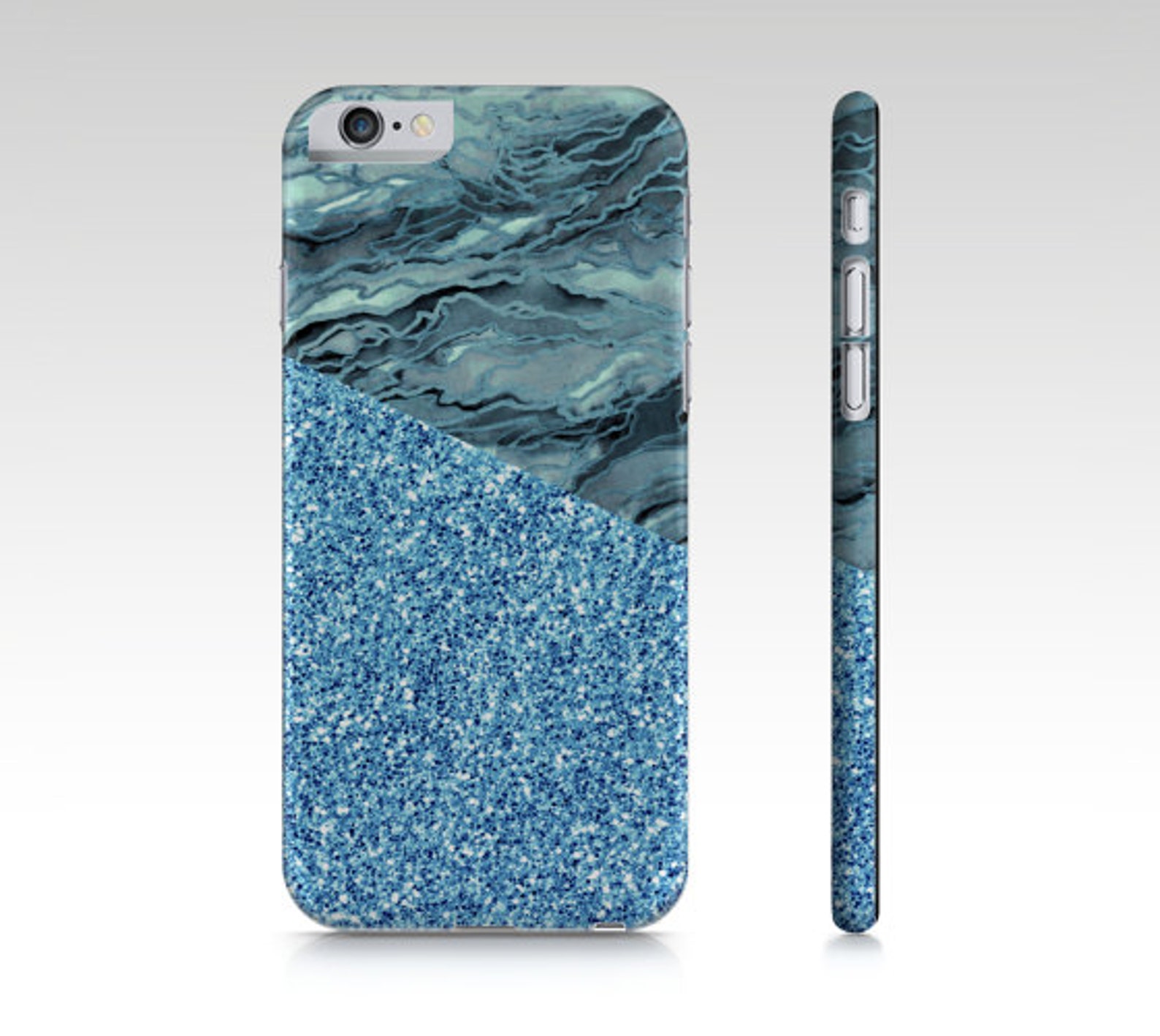 MARBLE IDEA BLUE Grey Faux Glitter Iphone 14 Pro Max Iphone 13 Etsy