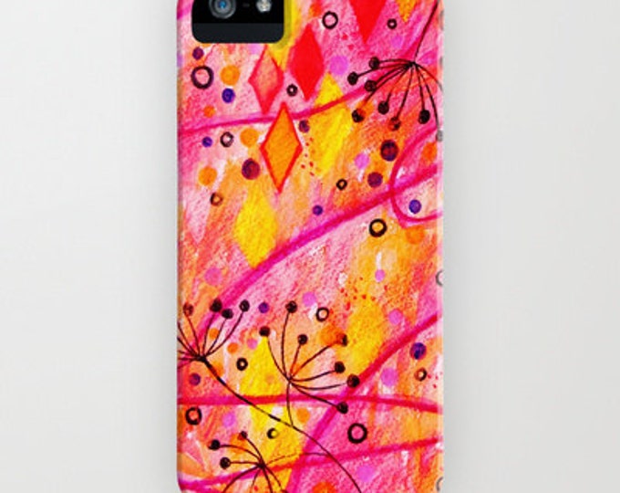 INTO THE FALL Floral iPhone 14 Pro Max iPhone 13, iPhone 12 Case Samsung Galaxy S22 Abstract Autumn Watercolor Painting Hard Art Phone Case