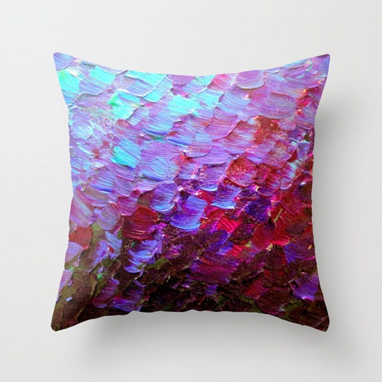 Mermaid Scales Violet Plum Purple Decorative Throw Pillow