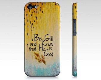 BE STILL & Know God Christian Jesus Scripture iPhone 14 Pro Case iPhone 13 Samsung Galaxy Garden Floral Psalm Faith Belief Religious Bible