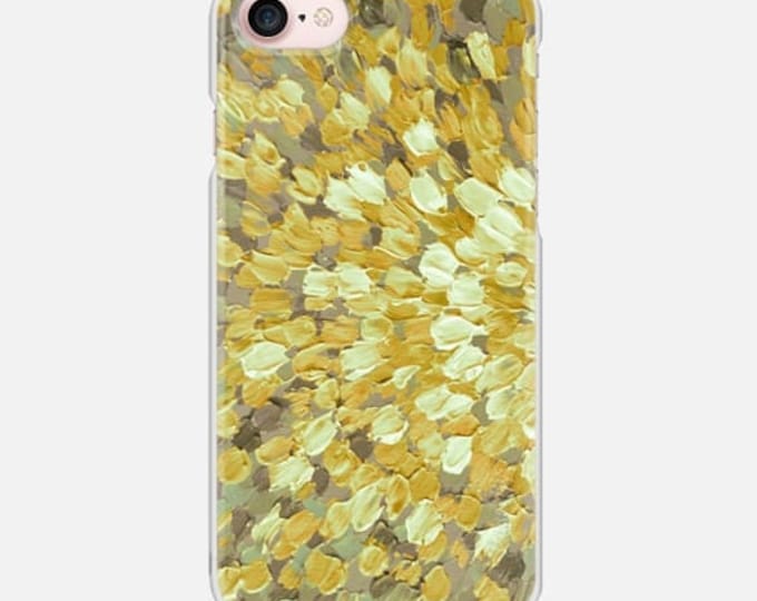 SPRING SPLASH Golden Yellow Gray, Colorful Ocean Waves iPhone 14 Pro Case iPhone 13 iPhone 12 Case Samsung Galaxy S21 S22 Abstract Painting