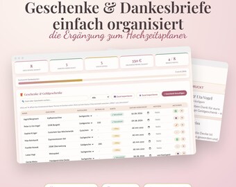 Digital Thank You Card Tracker | Wedding Gift Registry Planner | Kanban Guest List Import/PDF Export | Digital Download | Wedding Thank You