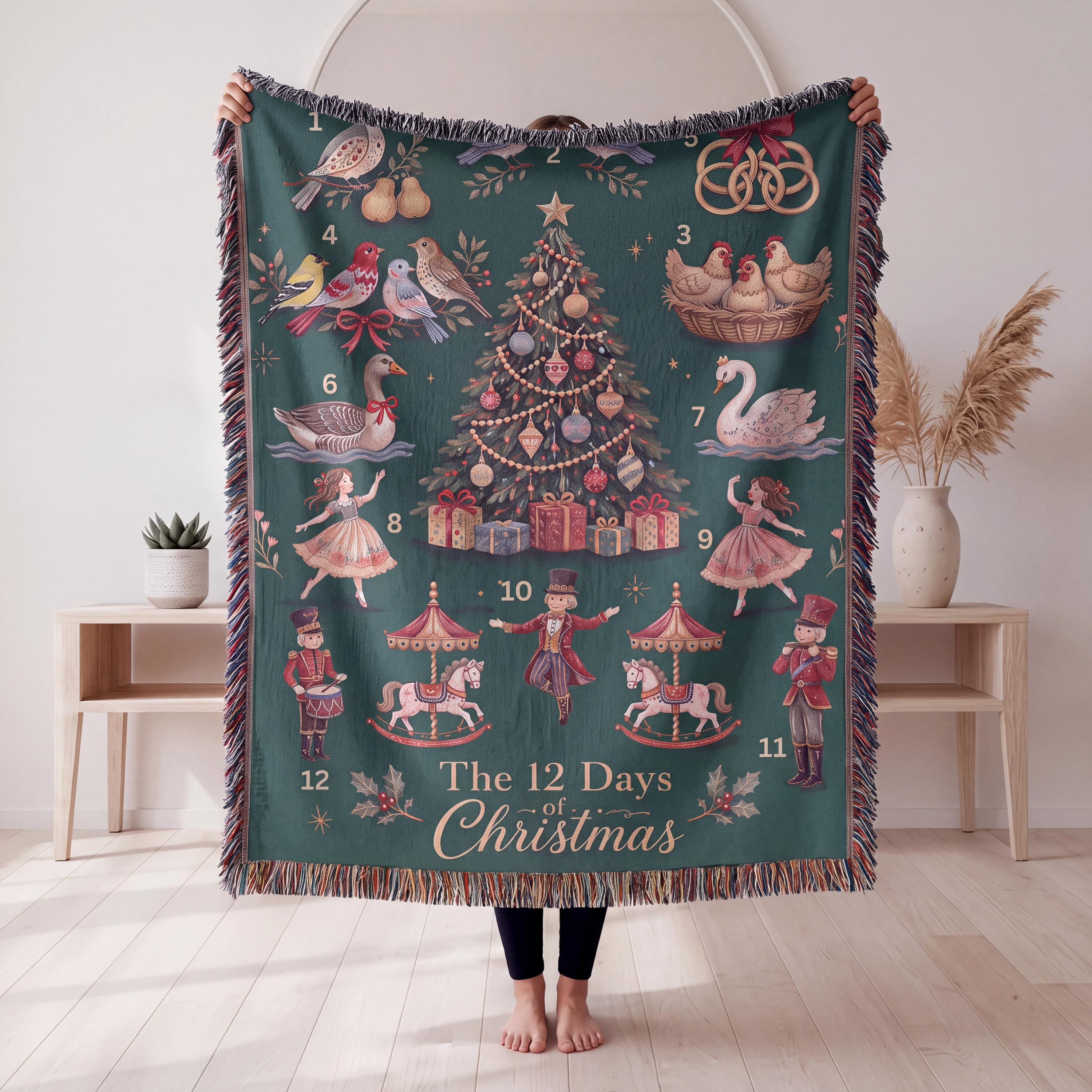 希少 USA Christmas Carol キャロル ウーブンブランケット Christmas Carol Throw - Etsy