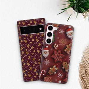 Cover per telefono a tema pan di zenzero, regalo di Natale, compatibile con iPhone 17 Pro Max 16e 15 14 13, Samsung S26 Ultra S25 FE A57 A56, Pixel 10 9A.
