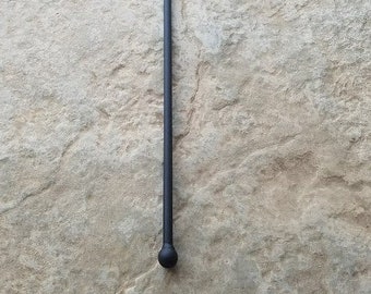Iron Baton Hand Made, Wrought Iron Drapery Baton, Drapery ring Iron Wand, Iron Drapery Rod Wand, Iron Fling Baton with Ring