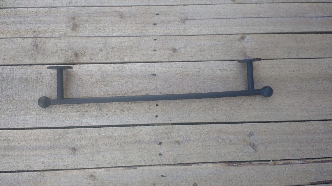 Towel Bar Wrought Iron Rustic Towel Bar Iron Bathroom Towel Etsy