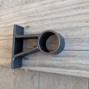 Single Rod Heavy duty bracket with support  for 1&#39;&#39;-2&#39;&#39; Rods, 1-EA Handmade, Industrial Iron Drape/Curtain Bracket for Wood or Iron rod *