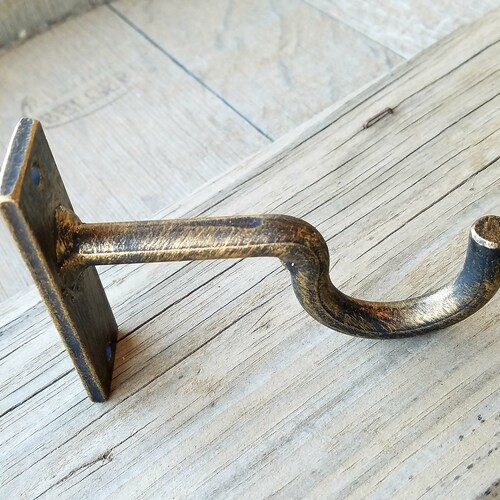 Forged Brackets Wood Pole Iron Bracket, Wooden Wall Brackets For Curtains