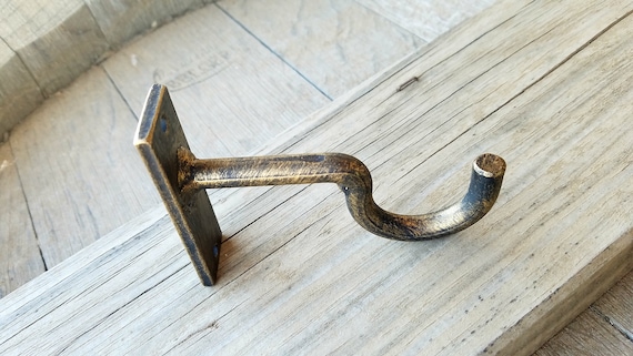 Forged Brackets Wood Pole Iron Bracket 1 Each Drapery Etsy