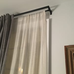 Double Drapery Iron Rods SET #2 Longer Rods , Cut to Size 1'' & 3/4 ...