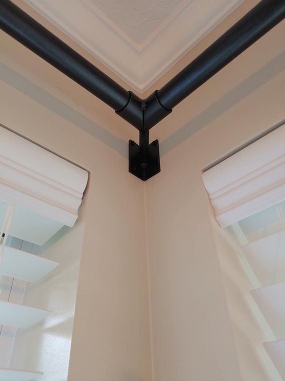 Single Rod Corner Bracket Wood Pole Iron Canada Single Rod Corner Bracket Wood Pole, Corner Curtain Rods Canada